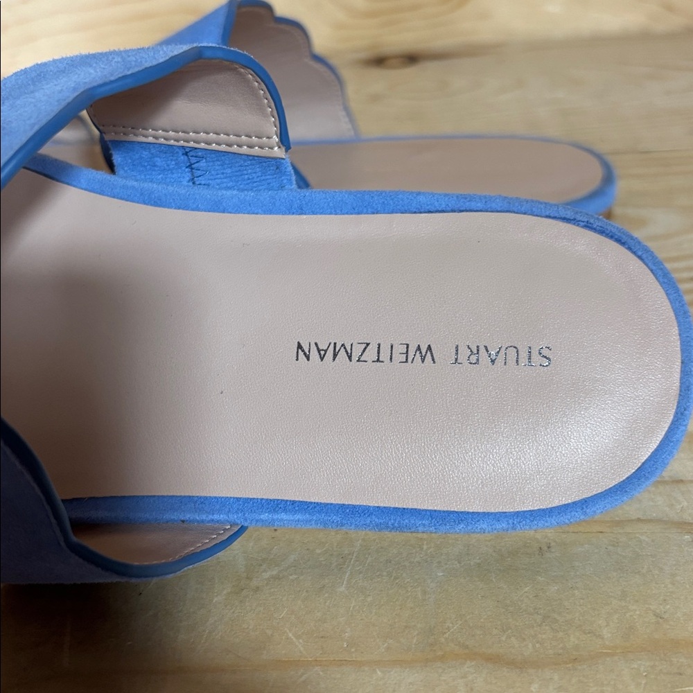 Stuart Weitzman Santorini blue slip on sandals‎ size 8.5 - Picture 6 of 9